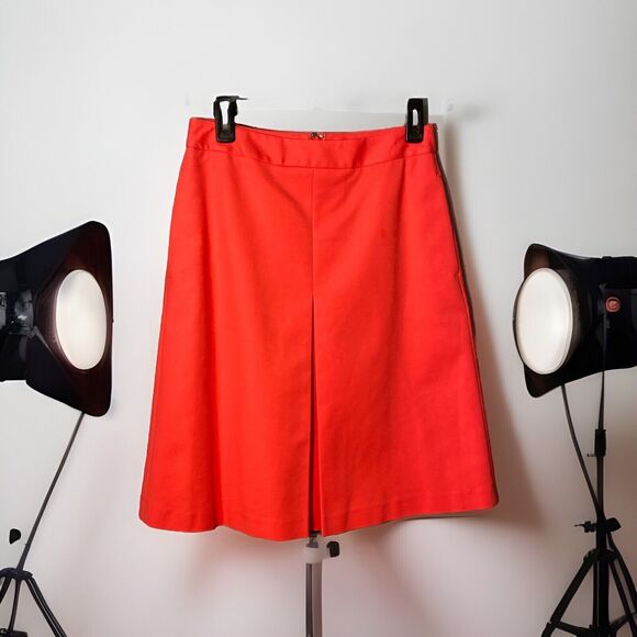 Vince Camuto Womens Pleated Skirt With Pockets Orange‎ Coral Size 0 - Picture 1 of 4